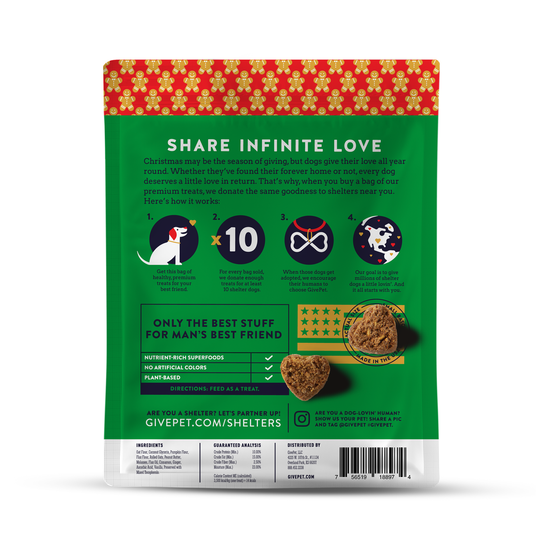 GivePet Gingerbone House Christmas Dog Treats